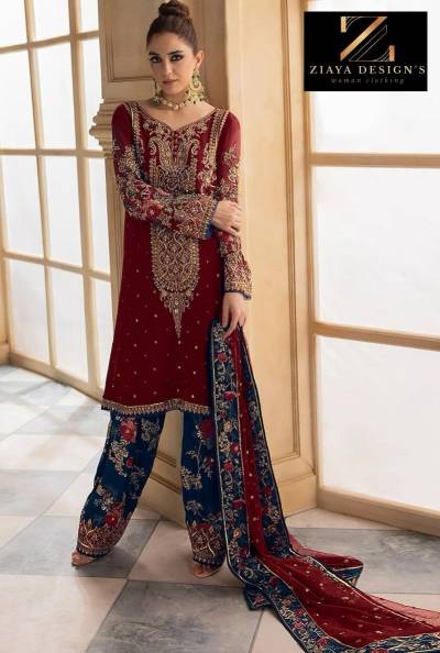 D.NO 1126A-B BY ZIAYA DESIGN DESIGNER PAKISTANI GEORGETTE SALWAR SUIT WHOLESALER IN INDIA